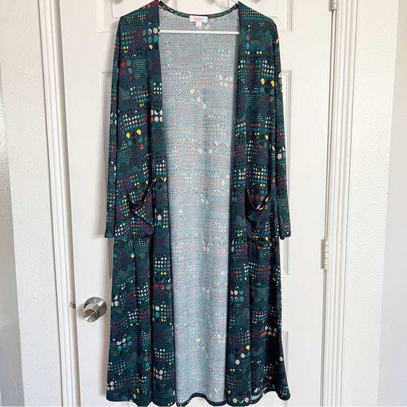 Lularoe | Sarah Open Front Duster Cardigan Teal Color Women's - Picture 1 of 7